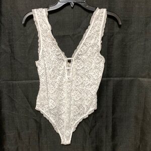 Free people intamacy Elegant White Lace Bodysuit